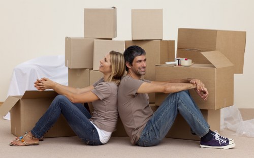 Moving team managing access and loading for a Chelsea property relocation