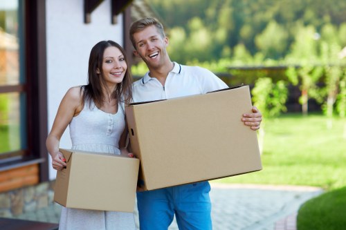Careful loading of boxes and household items for a Chelsea relocation